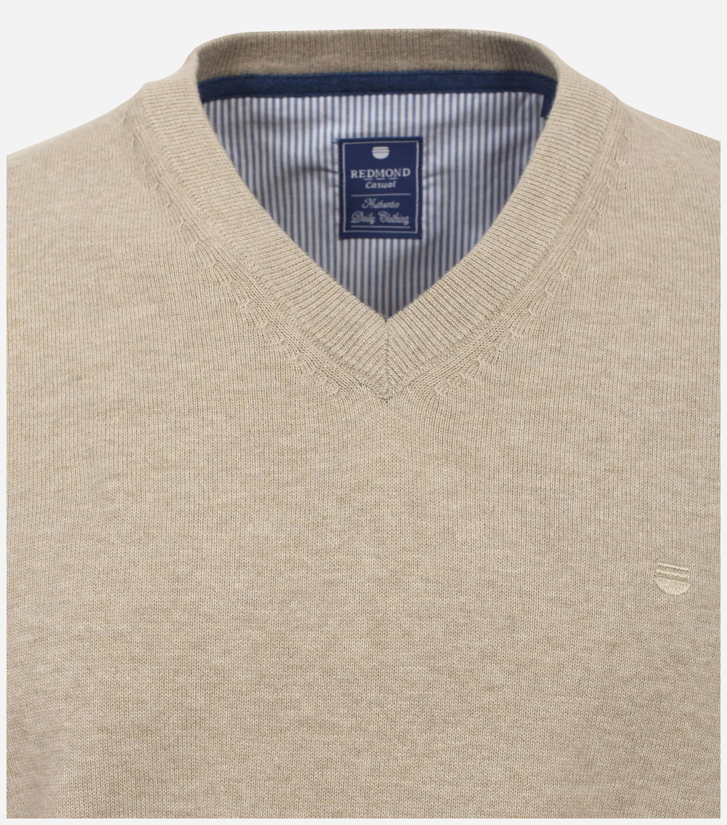 V-Hals Beige Bomullströja