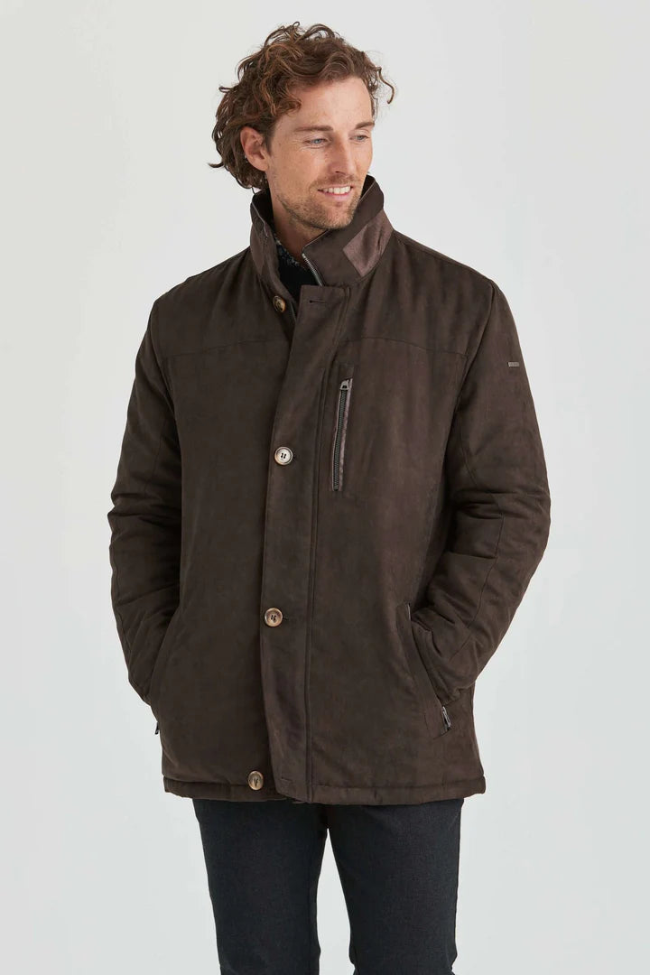 Erla of Sweden Brun Alcantara Jacka