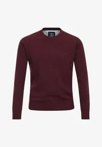 O-Hals Röd Bomullströja