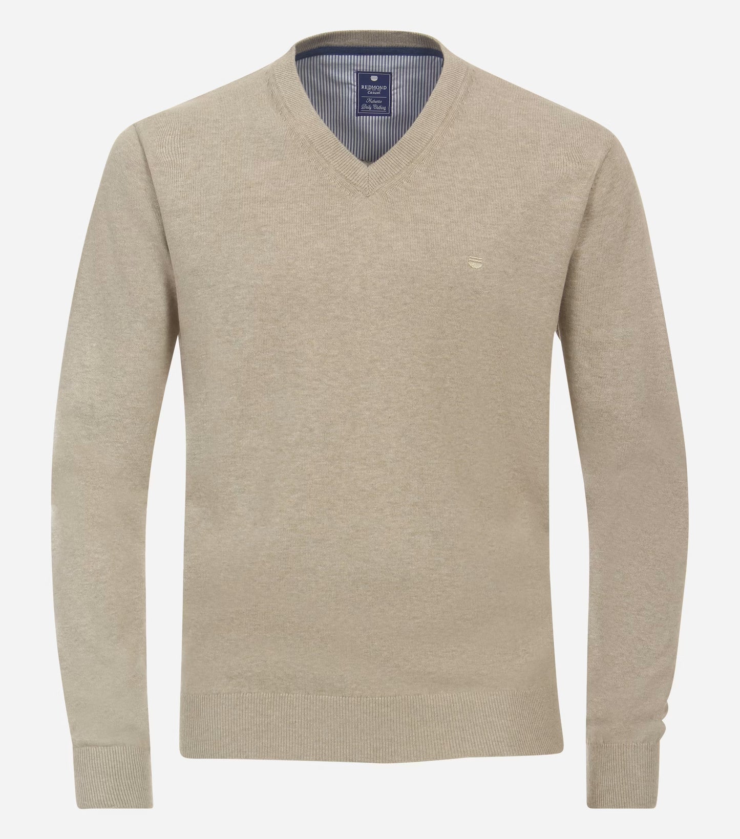 V-Hals Beige Bomullströja
