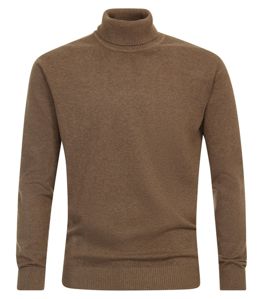 Rollkragenpullover Beige Bomullströja