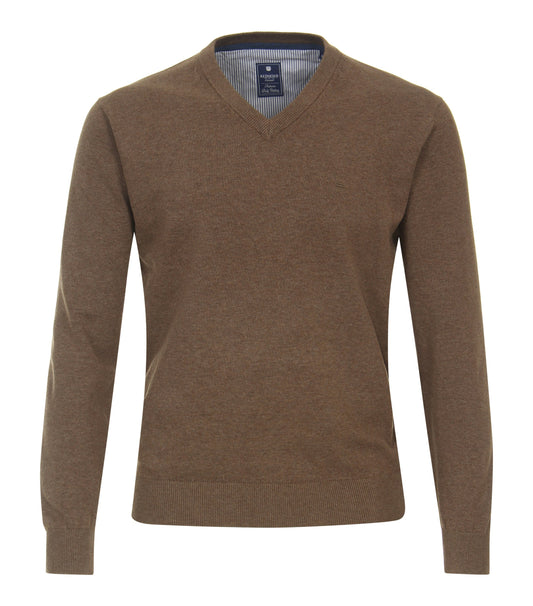 V-Hals Beige Bomullströja