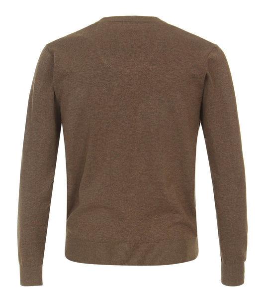 V-Hals Beige Bomullströja
